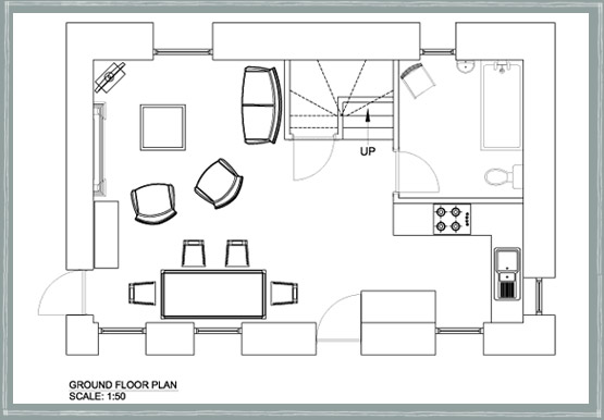 Ground Floor plan of The Arns Cottage