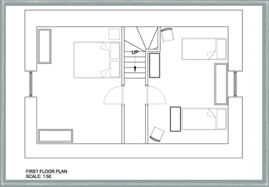 First Floor plan of The Arns Cottage