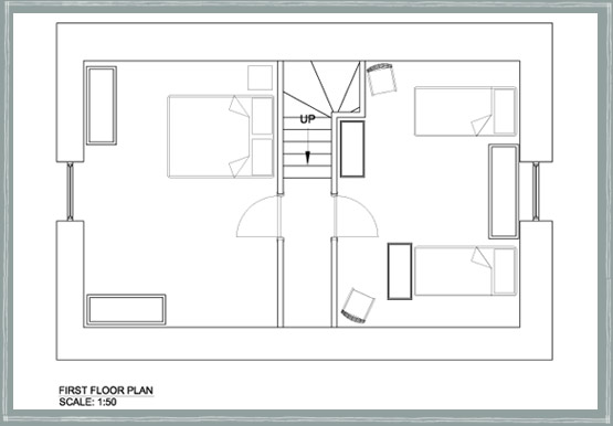 First Floor plan of The Arns Cottage